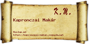 Kapronczai Makár névjegykártya